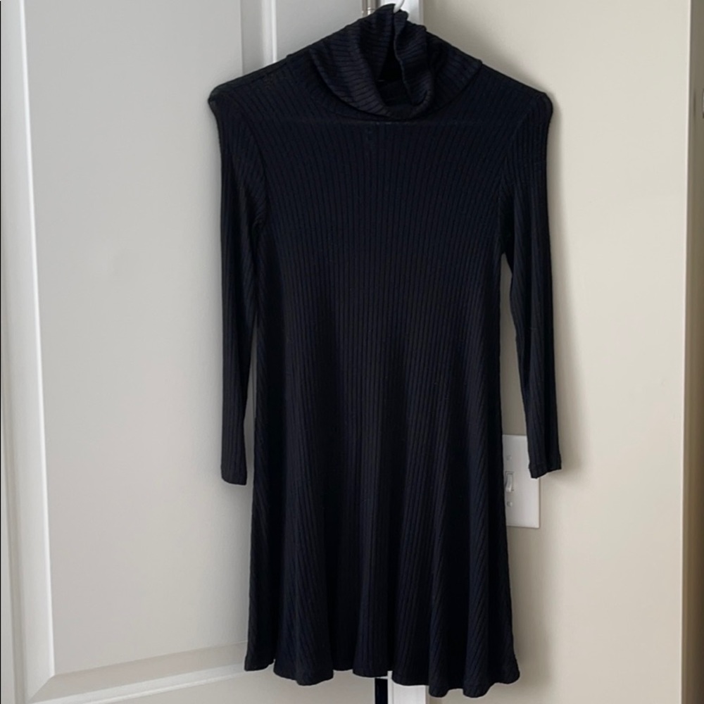 black turtle neck dress